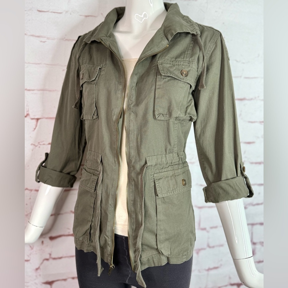 BAR III Army Green XS Utility Safari Cotton Field Jacket Size Extra Small - Picture 3 of 15